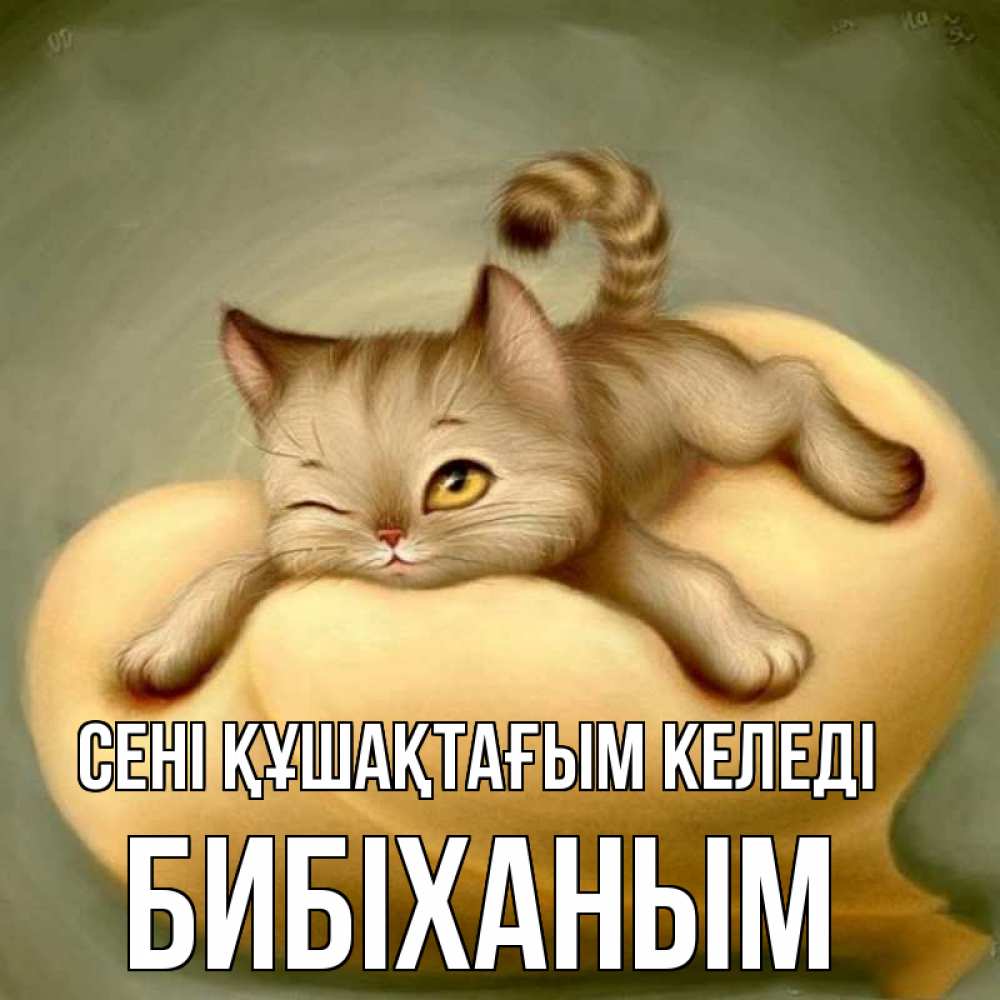 Күн сайын ашық хат с именем, БИБІХАНЫМ сені құшақтағым келеді кошечка Онлайн тегін жүктеп алу тілектері бар керемет карта 