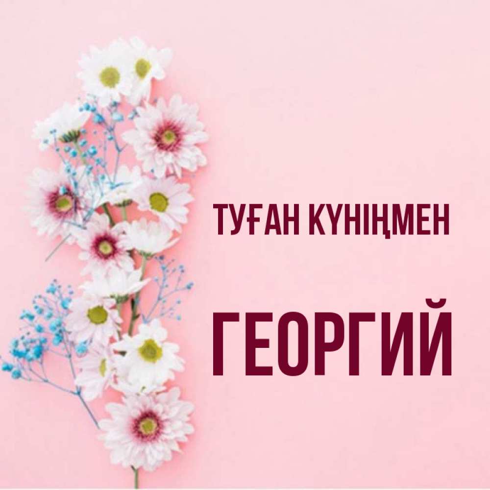 Күн сайын ашық хат с именем, Георгий Туған күніңмен Родная моя с днем рождения тебя картинка с цветами белыми и голубыми Онлайн тегін жүктеп алу тілектері бар керемет карта 