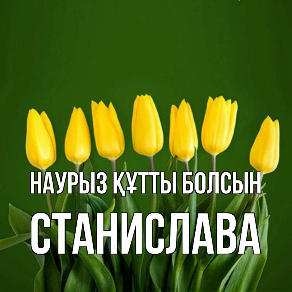 Күн сайын ашық хат с именем, Станислава Наурыз құтты болсын желтого цвета 3 Онлайн тегін жүктеп алу тілектері бар керемет карта 