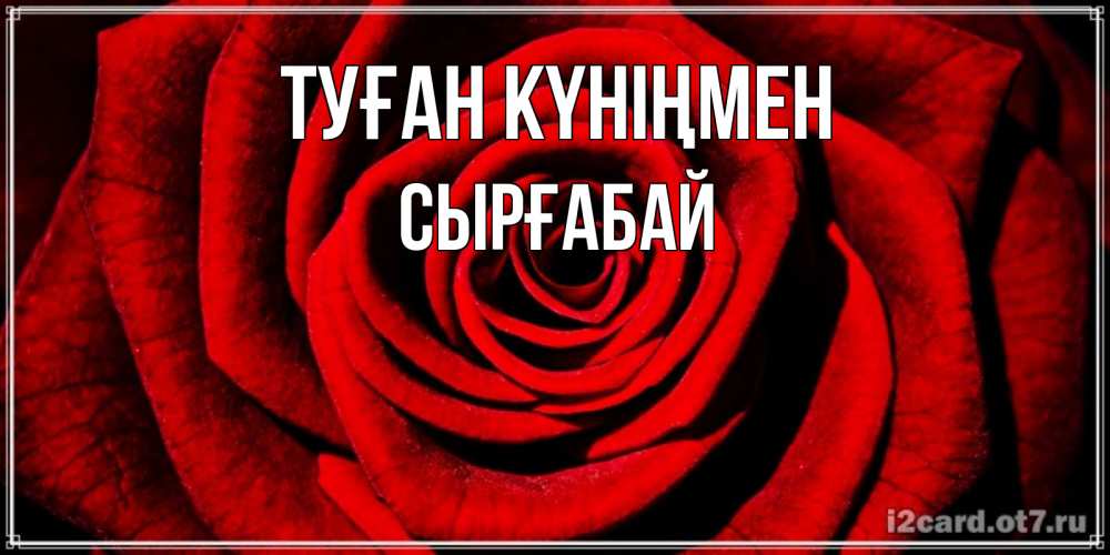 Күн сайын ашық хат с именем, СЫРҒАБАЙ Туған күніңмен алая роза Онлайн тегін жүктеп алу тілектері бар керемет карта 