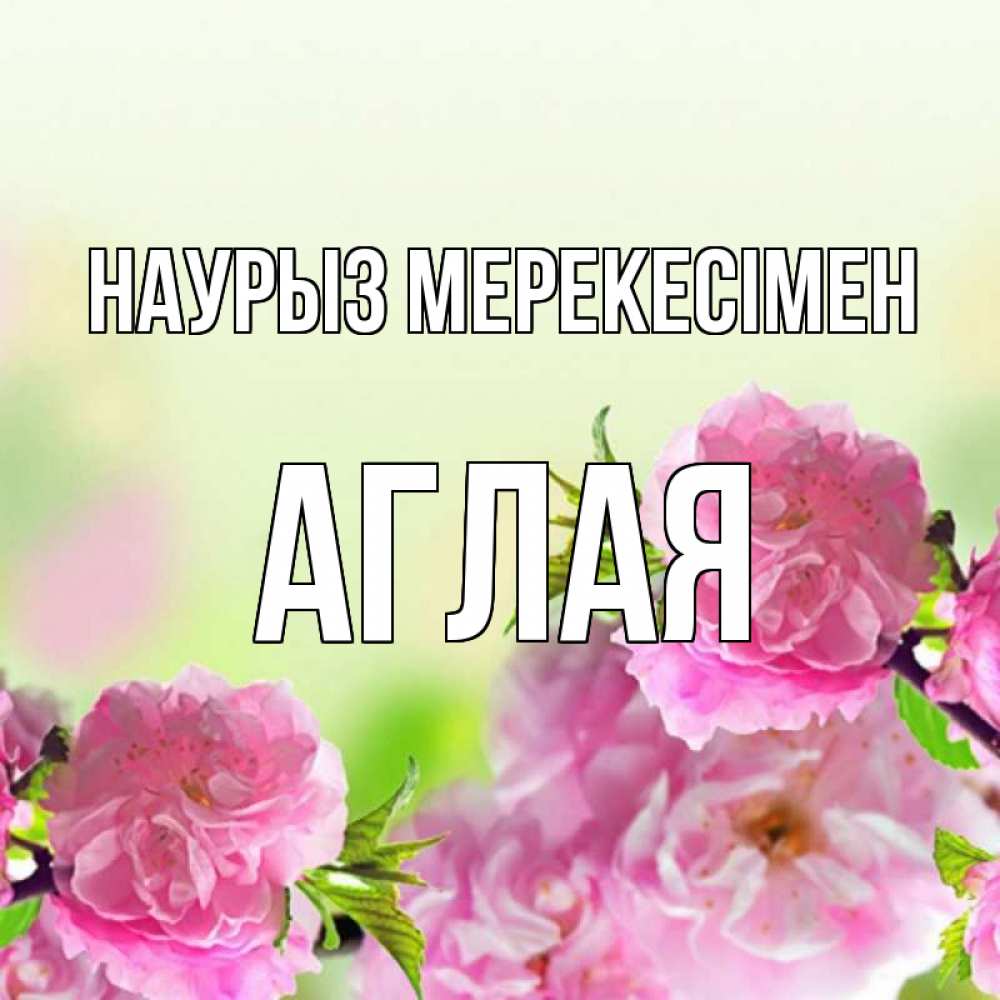 Күн сайын ашық хат с именем, Аглая Наурыз мерекесімен цветы Онлайн тегін жүктеп алу тілектері бар керемет карта 