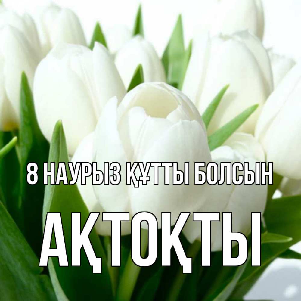 Күн сайын ашық хат с именем, АҚТОҚТЫ 8 наурыз құтты болсын цветы Онлайн тегін жүктеп алу тілектері бар керемет карта 