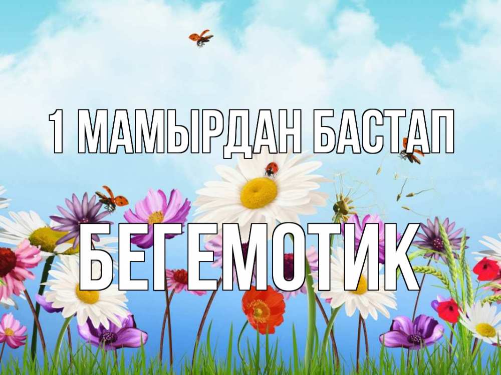 Күн сайын ашық хат с именем, Бегемотик 1 мамырдан бастап С 1 мая Онлайн тегін жүктеп алу тілектері бар керемет карта 