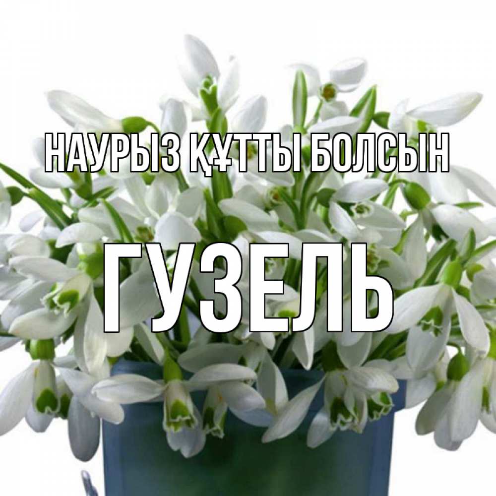 Күн сайын ашық хат с именем, Гузель Наурыз құтты болсын цветы к наурызу Онлайн тегін жүктеп алу тілектері бар керемет карта 