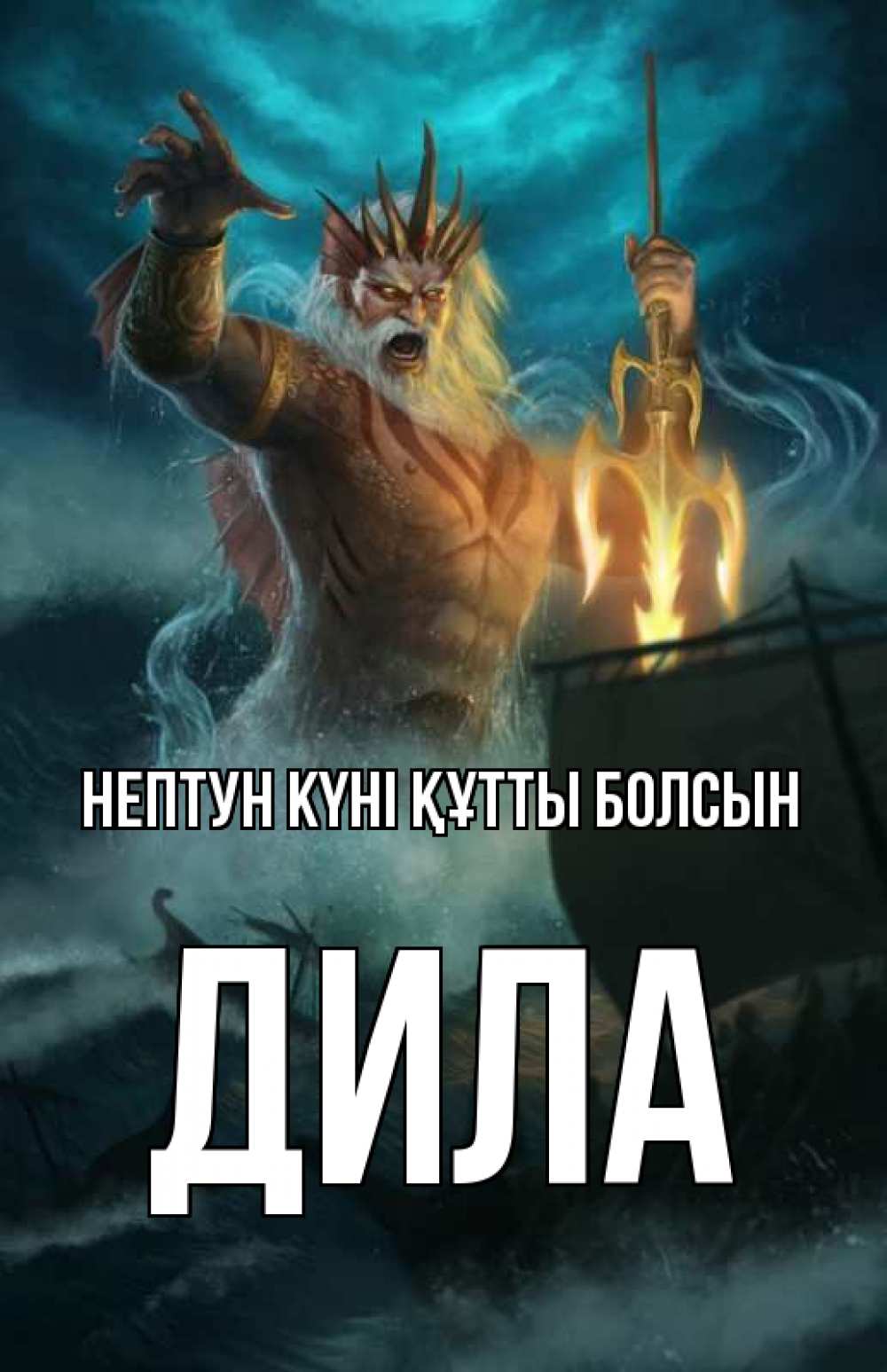 Күн сайын ашық хат с именем, ДИЛА нептун күні құтты болсын с днем Нептуна Онлайн тегін жүктеп алу тілектері бар керемет карта 