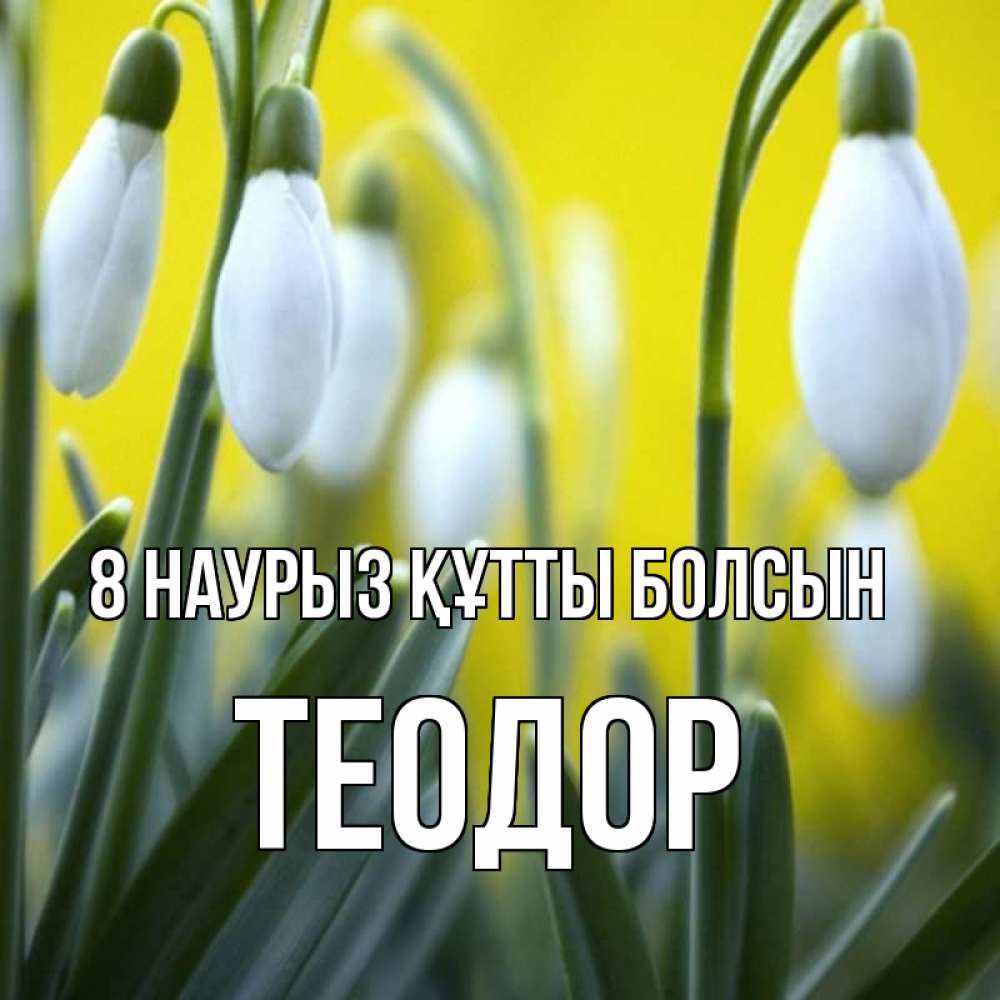 Күн сайын ашық хат с именем, Теодор 8 наурыз құтты болсын весенние цветы Онлайн тегін жүктеп алу тілектері бар керемет карта 