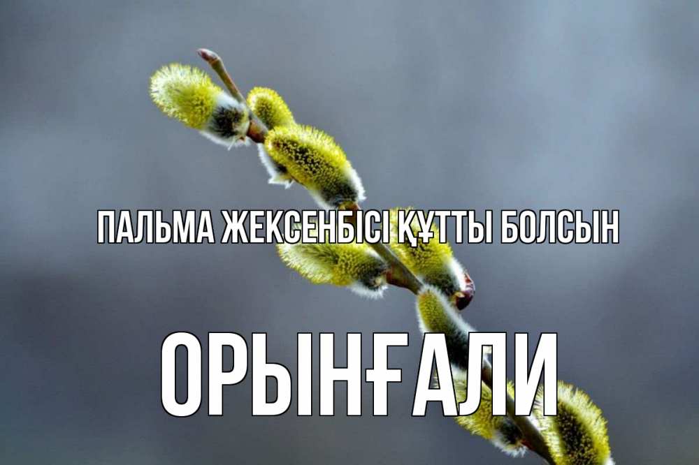 Күн сайын ашық хат с именем, ОРЫНҒАЛИ Пальма жексенбісі құтты болсын верба Онлайн тегін жүктеп алу тілектері бар керемет карта 
