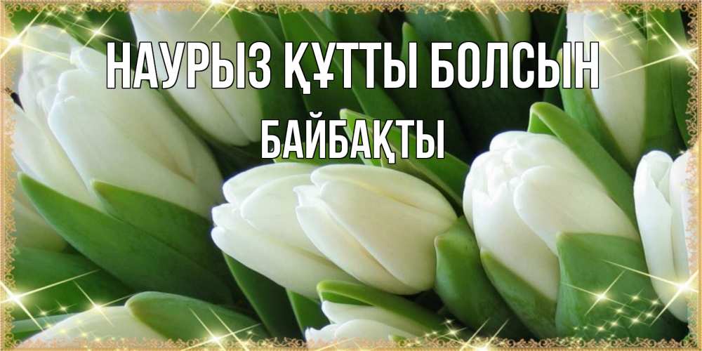 Күн сайын ашық хат с именем, Байбақты Наурыз құтты болсын поздравляем с наурызом Онлайн тегін жүктеп алу тілектері бар керемет карта 