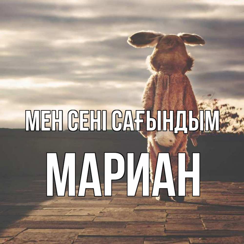 Күн сайын ашық хат с именем, Мариан Мен сені сағындым даже в костюме зайца Онлайн тегін жүктеп алу тілектері бар керемет карта 