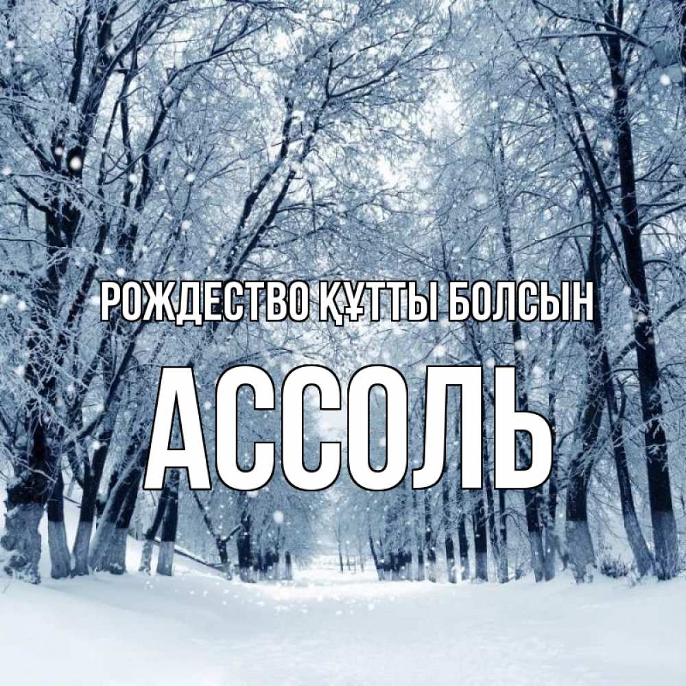Күн сайын ашық хат с именем, Ассоль Рождество құтты болсын снег, лес, парк Онлайн тегін жүктеп алу тілектері бар керемет карта 