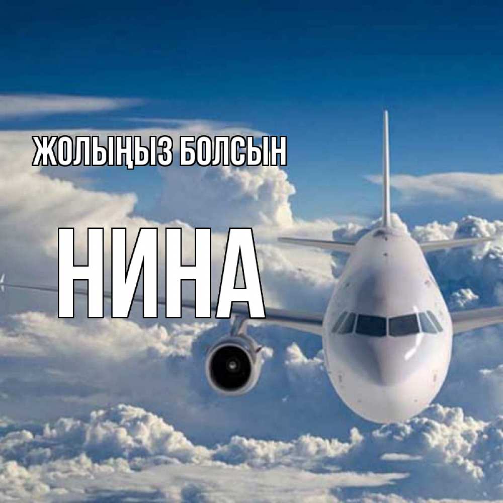 Күн сайын ашық хат с именем, Нина Жолыңыз болсын голубое небо и белоснежный самолет Онлайн тегін жүктеп алу тілектері бар керемет карта 