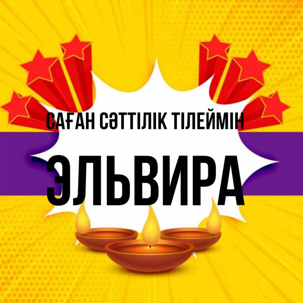 Күн сайын ашық хат с именем, Эльвира Саған сәттілік тілеймін векторное изображение Онлайн тегін жүктеп алу тілектері бар керемет карта 