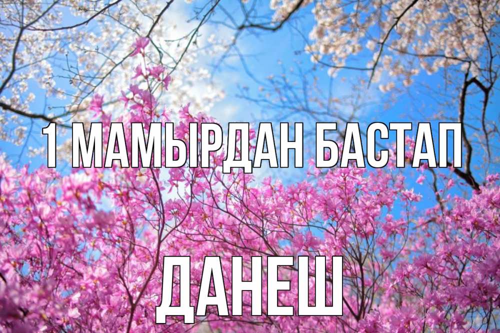 Күн сайын ашық хат с именем, ДАНЕШ 1 мамырдан бастап С 1 мая Онлайн тегін жүктеп алу тілектері бар керемет карта 