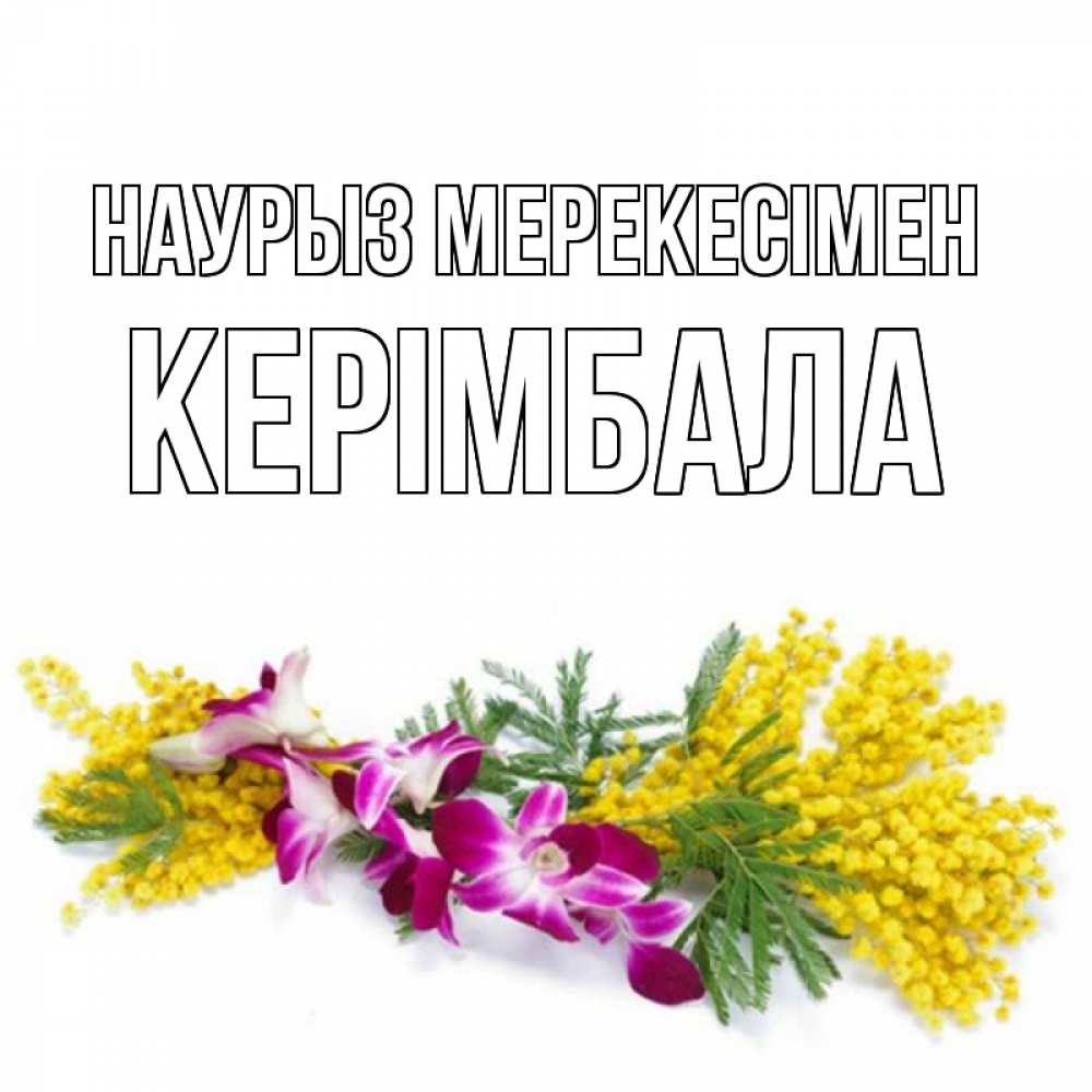 Күн сайын ашық хат с именем, КЕРІМБАЛА Наурыз мерекесімен открытка на международный женский день с цветами  1 Онлайн тегін жүктеп алу тілектері бар керемет карта 