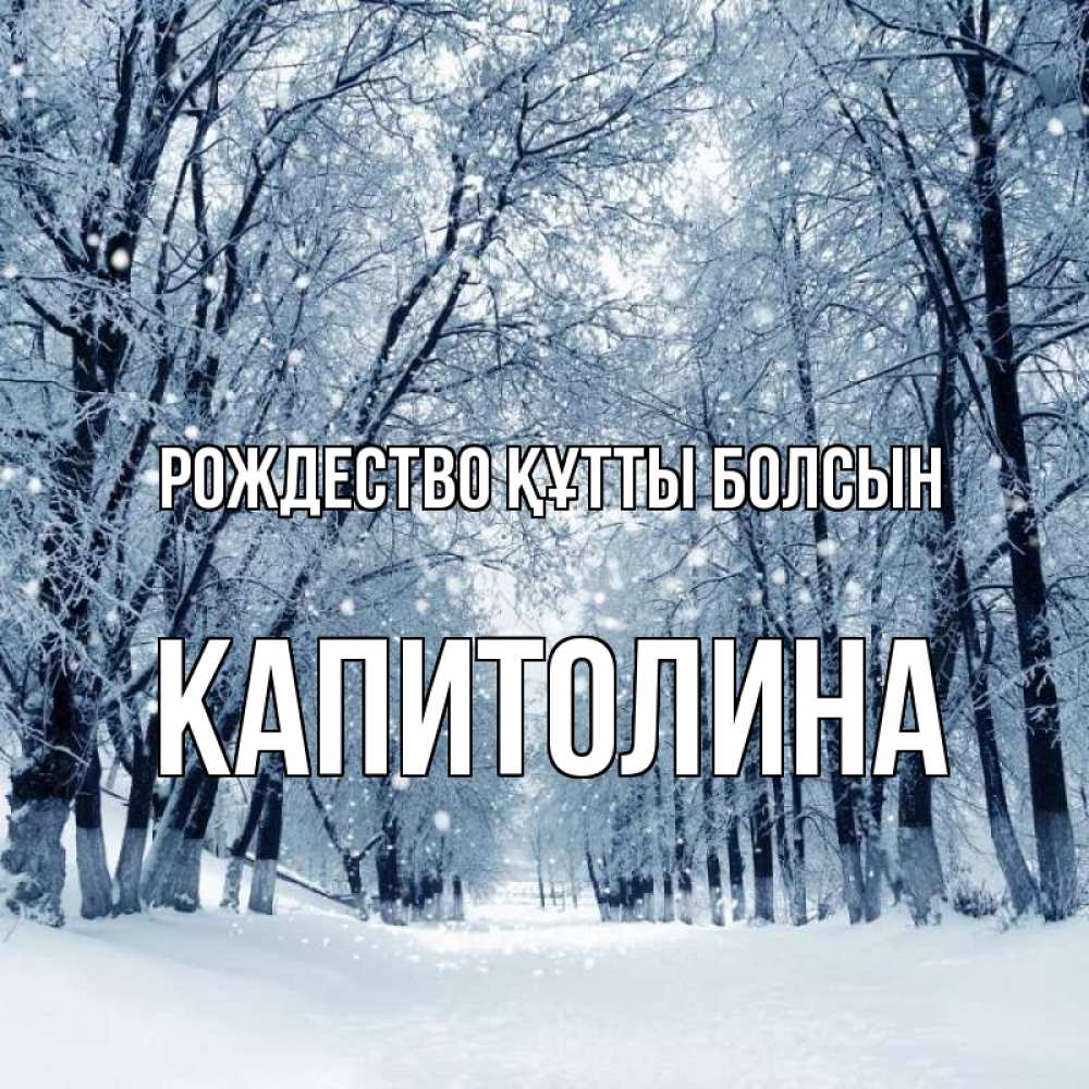 Күн сайын ашық хат с именем, Капитолина Рождество құтты болсын снег, лес, парк Онлайн тегін жүктеп алу тілектері бар керемет карта 