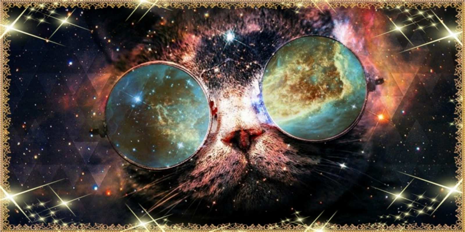 Открытка космический кот прекрасная ночь Қайырлы түн 