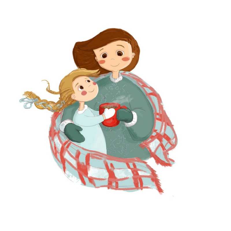 Открытка Плед и праочка  Горячий кофе  сені құшақтағым келеді 