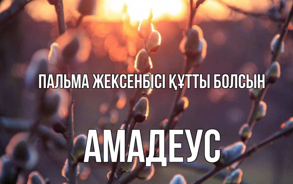 Күн сайын ашық хат с именем, Амадеус Пальма жексенбісі құтты болсын верба Онлайн тегін жүктеп алу тілектері бар керемет карта 
