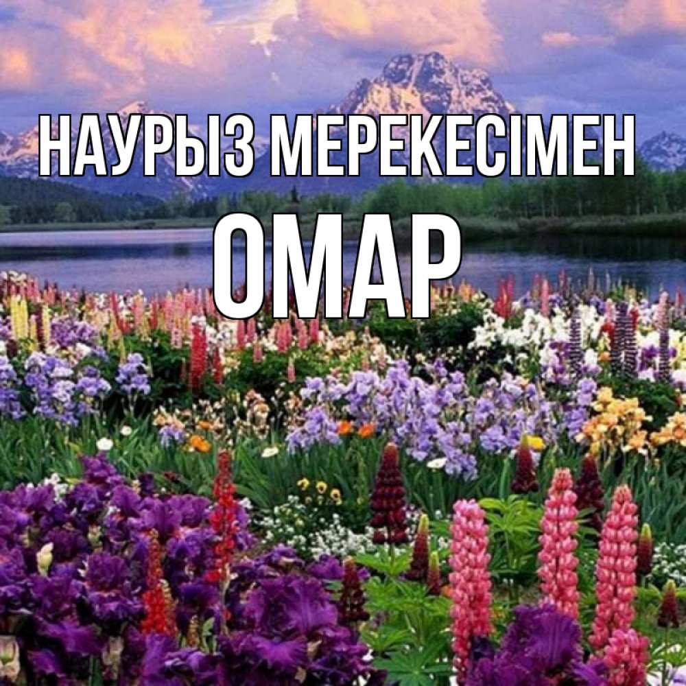 Күн сайын ашық хат с именем, ОМАР Наурыз мерекесімен праздник весны наурыз Онлайн тегін жүктеп алу тілектері бар керемет карта 