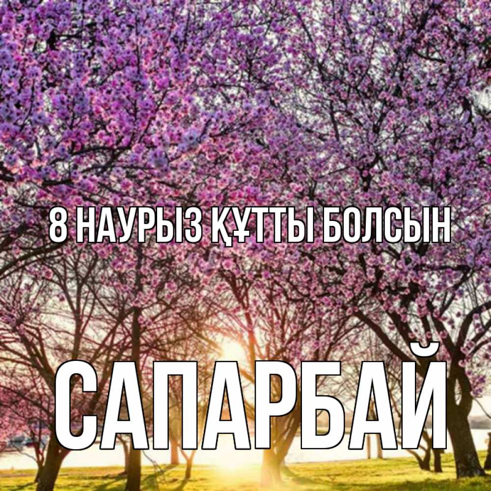 Күн сайын ашық хат с именем, САПАРБАЙ 8 наурыз құтты болсын международный женский день Онлайн тегін жүктеп алу тілектері бар керемет карта 