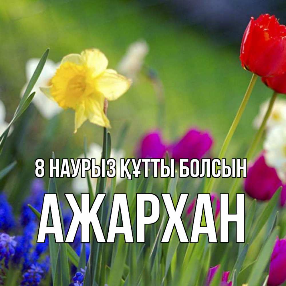 Күн сайын ашық хат с именем, АЖАРХАН 8 наурыз құтты болсын международный женский день 3 Онлайн тегін жүктеп алу тілектері бар керемет карта 