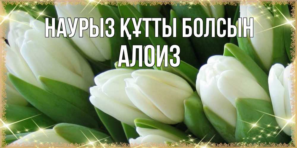 Күн сайын ашық хат с именем, Алоиз Наурыз құтты болсын поздравляем с наурызом Онлайн тегін жүктеп алу тілектері бар керемет карта 