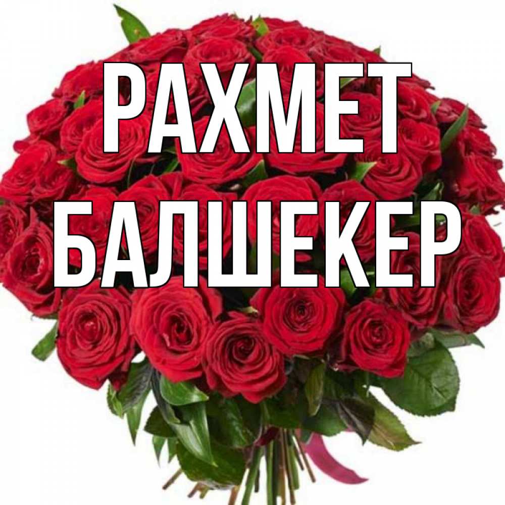 Күн сайын ашық хат с именем, БАЛШЕКЕР рахмет букет красных роз Онлайн тегін жүктеп алу тілектері бар керемет карта 