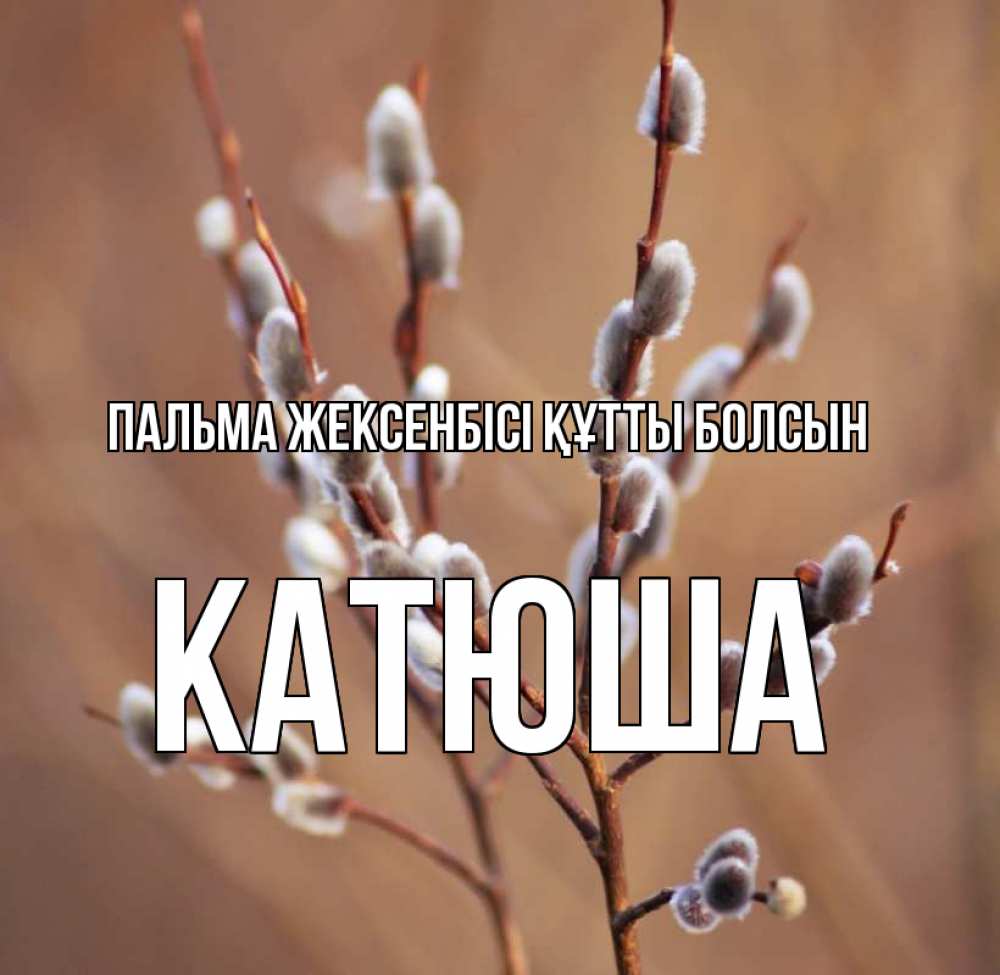Күн сайын ашық хат с именем, Катюша Пальма жексенбісі құтты болсын верба Онлайн тегін жүктеп алу тілектері бар керемет карта 