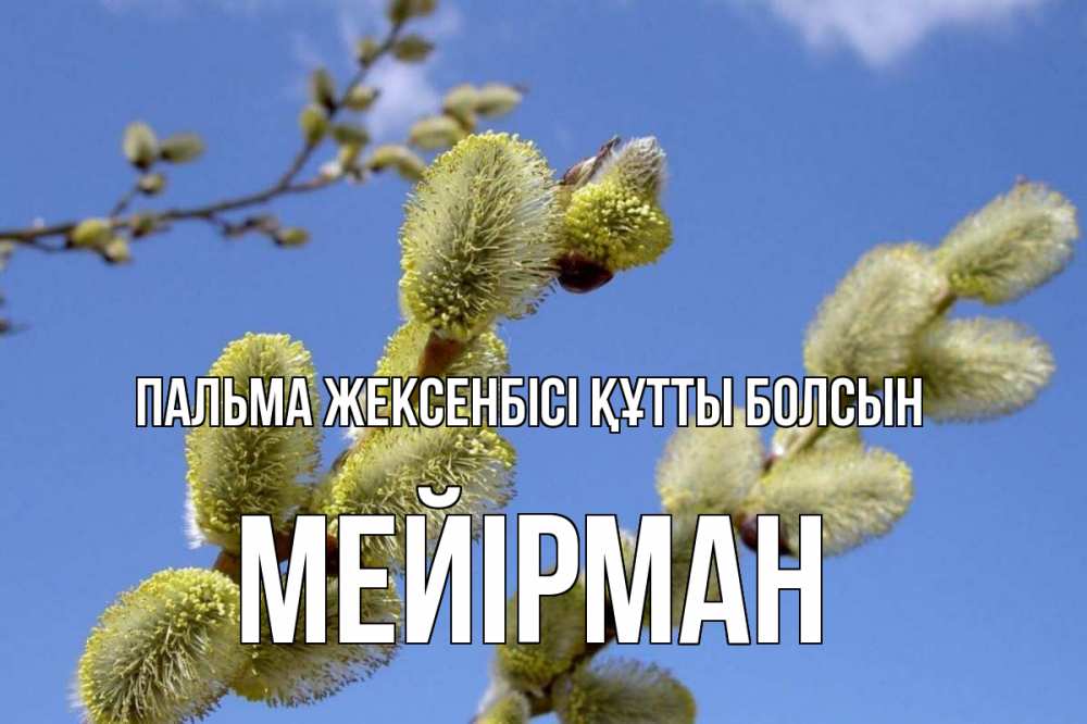 Күн сайын ашық хат с именем, МЕЙІРМАН Пальма жексенбісі құтты болсын верба Онлайн тегін жүктеп алу тілектері бар керемет карта 