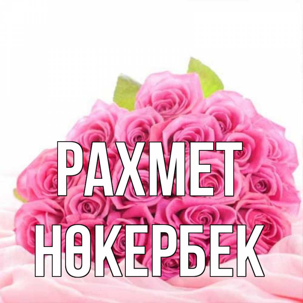 Күн сайын ашық хат с именем, НӨКЕРБЕК рахмет розовые розы с подписью Онлайн тегін жүктеп алу тілектері бар керемет карта 