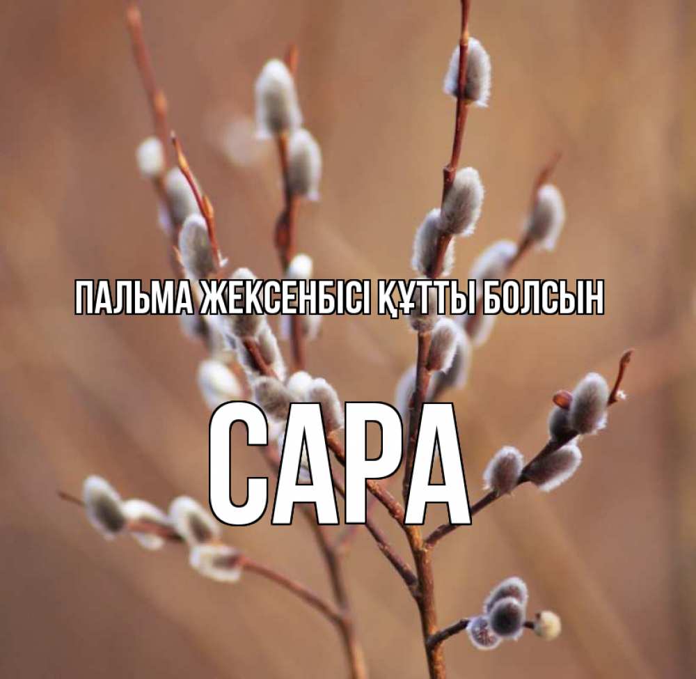Күн сайын ашық хат с именем, САРА Пальма жексенбісі құтты болсын верба Онлайн тегін жүктеп алу тілектері бар керемет карта 