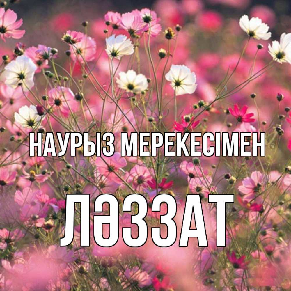 Күн сайын ашық хат с именем, ЛӘЗЗАТ Наурыз мерекесімен красиво 1 Онлайн тегін жүктеп алу тілектері бар керемет карта 