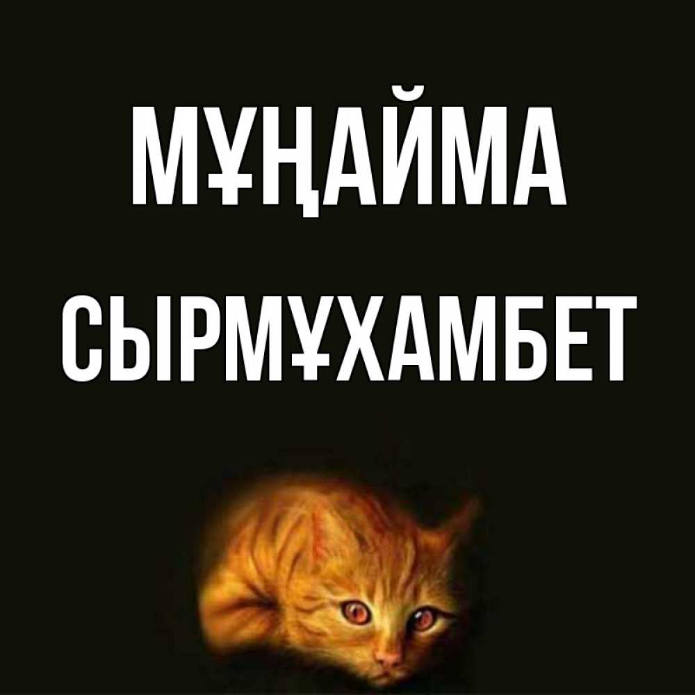 Күн сайын ашық хат с именем, СЫРМҰХАМБЕТ Мұңайма лежащий кот в темноте Онлайн тегін жүктеп алу тілектері бар керемет карта 