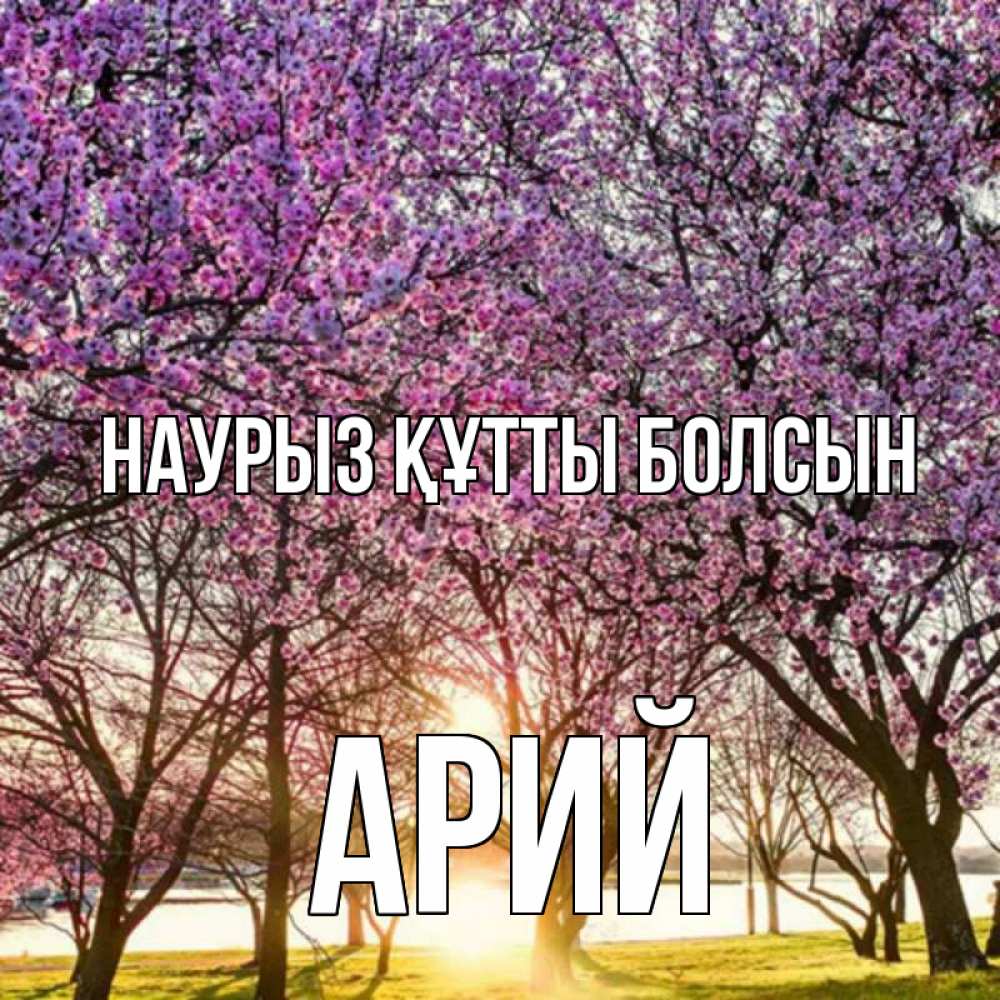 Күн сайын ашық хат с именем, Арий Наурыз құтты болсын наурыз Онлайн тегін жүктеп алу тілектері бар керемет карта 
