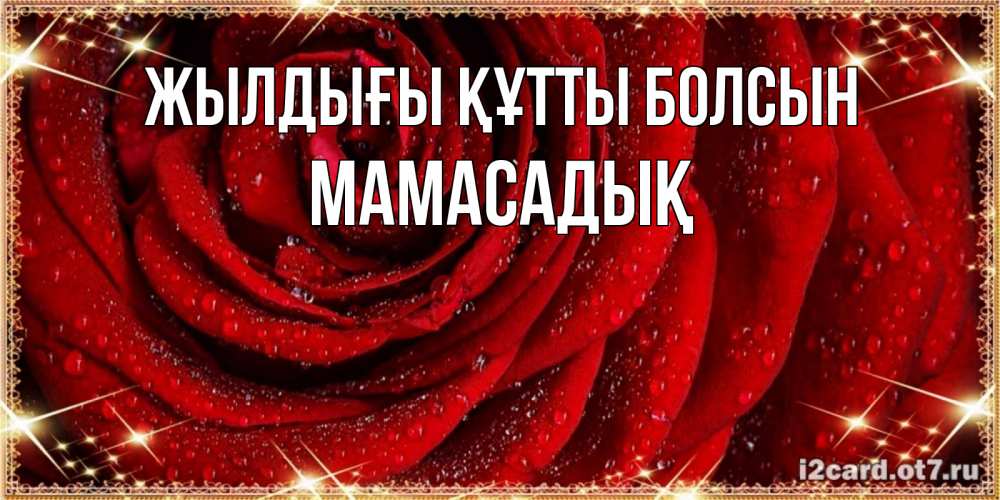 Күн сайын ашық хат с именем, МАМАСАДЫҚ Жылдығы құтты болсын роса на розе блестящая в лучах солнца Онлайн тегін жүктеп алу тілектері бар керемет карта 