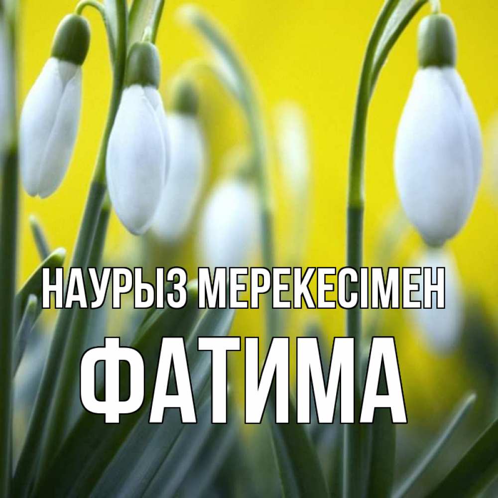 Күн сайын ашық хат с именем, ФАТИМА Наурыз мерекесімен весенние цветы Онлайн тегін жүктеп алу тілектері бар керемет карта 