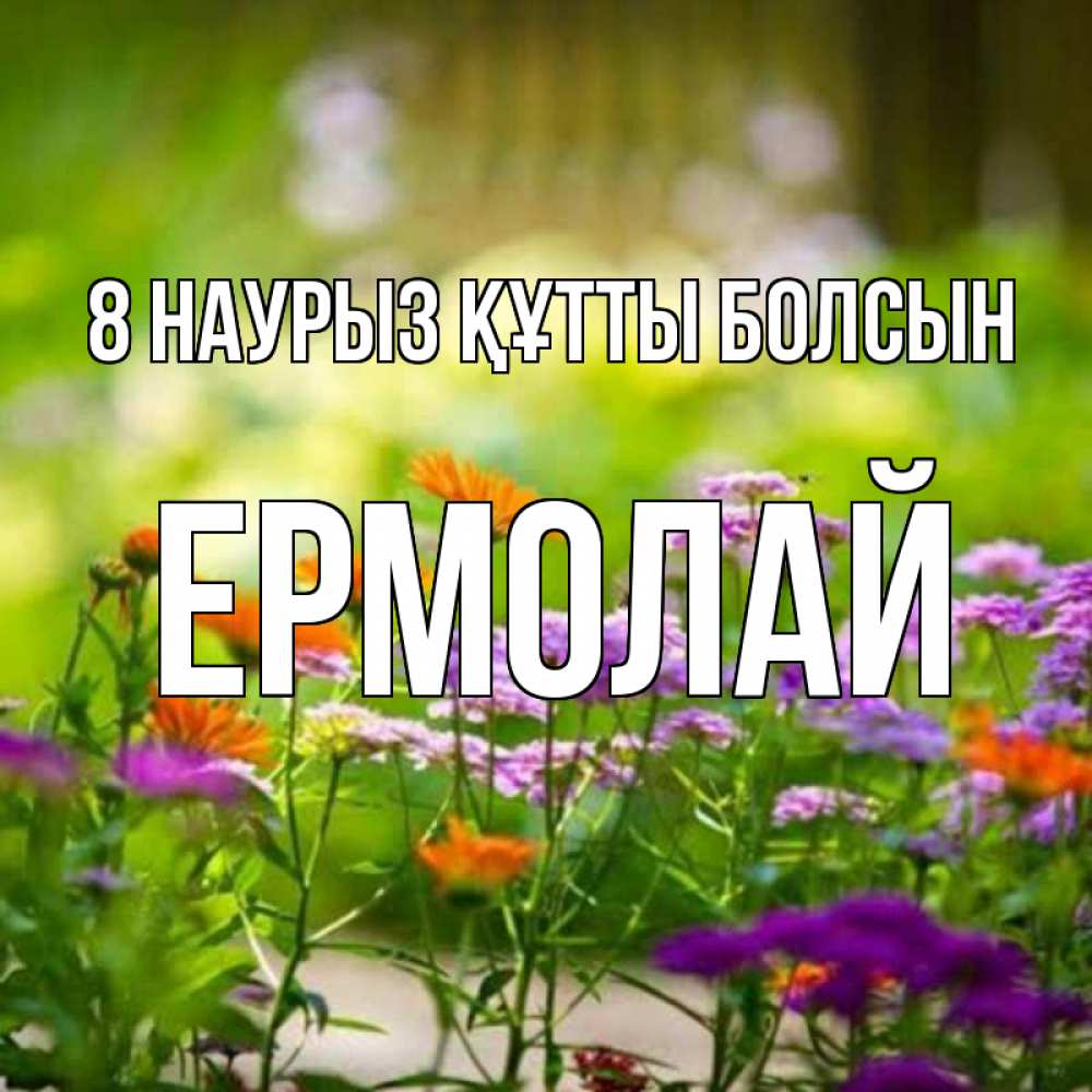 Күн сайын ашық хат с именем, Ермолай 8 наурыз құтты болсын цветы Онлайн тегін жүктеп алу тілектері бар керемет карта 