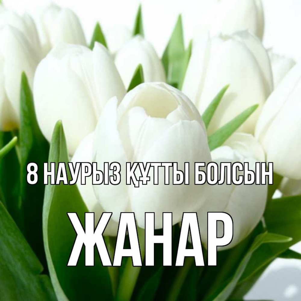 Күн сайын ашық хат с именем, ЖАНАР 8 наурыз құтты болсын цветы Онлайн тегін жүктеп алу тілектері бар керемет карта 