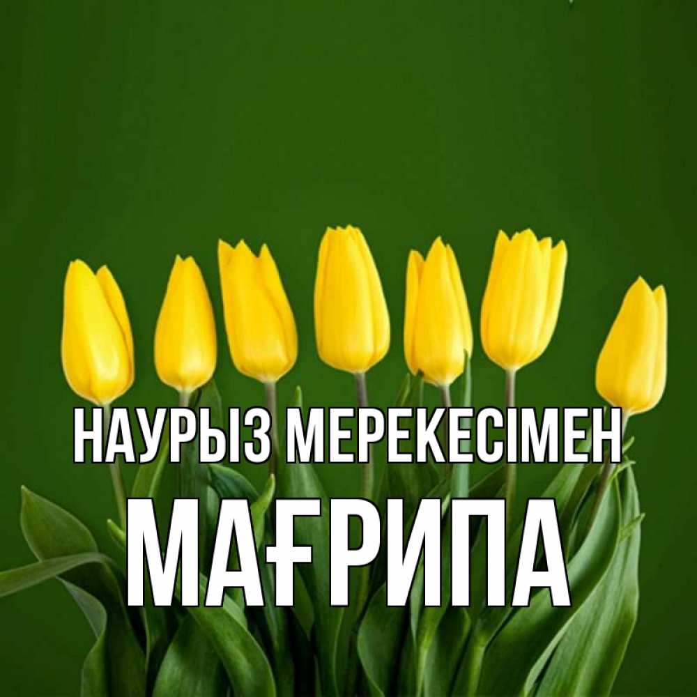 Күн сайын ашық хат с именем, МАҒРИПА Наурыз мерекесімен желтого цвета 3 Онлайн тегін жүктеп алу тілектері бар керемет карта 