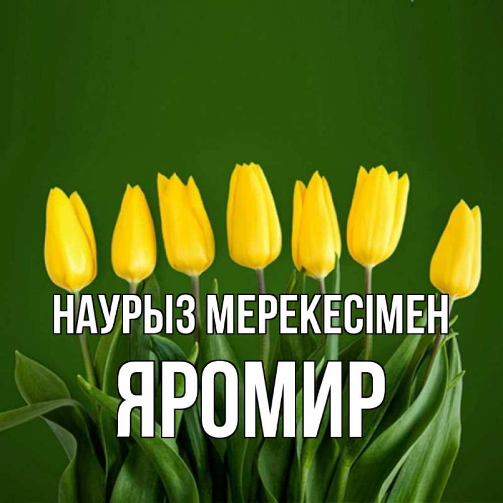 Күн сайын ашық хат с именем, Яромир Наурыз мерекесімен желтого цвета 3 Онлайн тегін жүктеп алу тілектері бар керемет карта 