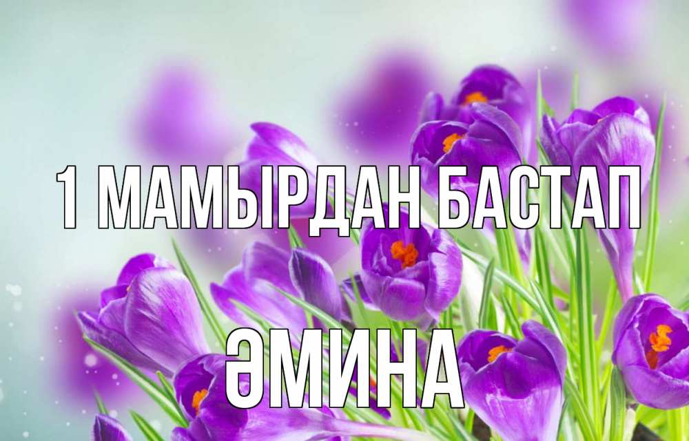 Күн сайын ашық хат с именем, ӘМИНА 1 мамырдан бастап 1 мая Онлайн тегін жүктеп алу тілектері бар керемет карта 