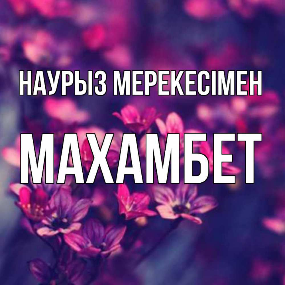 Күн сайын ашық хат с именем, МАХАМБЕТ Наурыз мерекесімен небольшие цветы 1 Онлайн тегін жүктеп алу тілектері бар керемет карта 