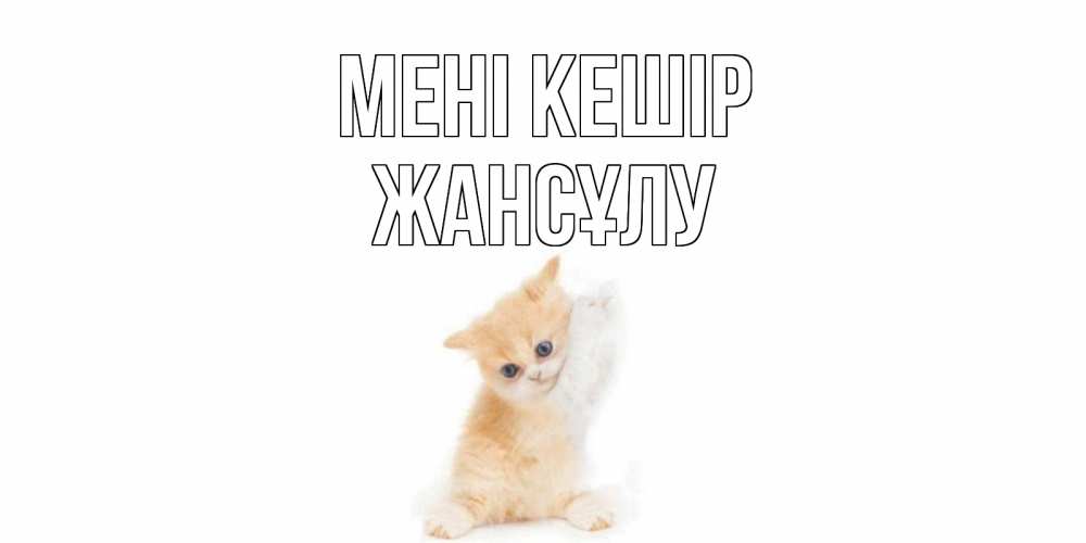 Күн сайын ашық хат с именем, Жансұлу Мені кешір кот Онлайн тегін жүктеп алу тілектері бар керемет карта 