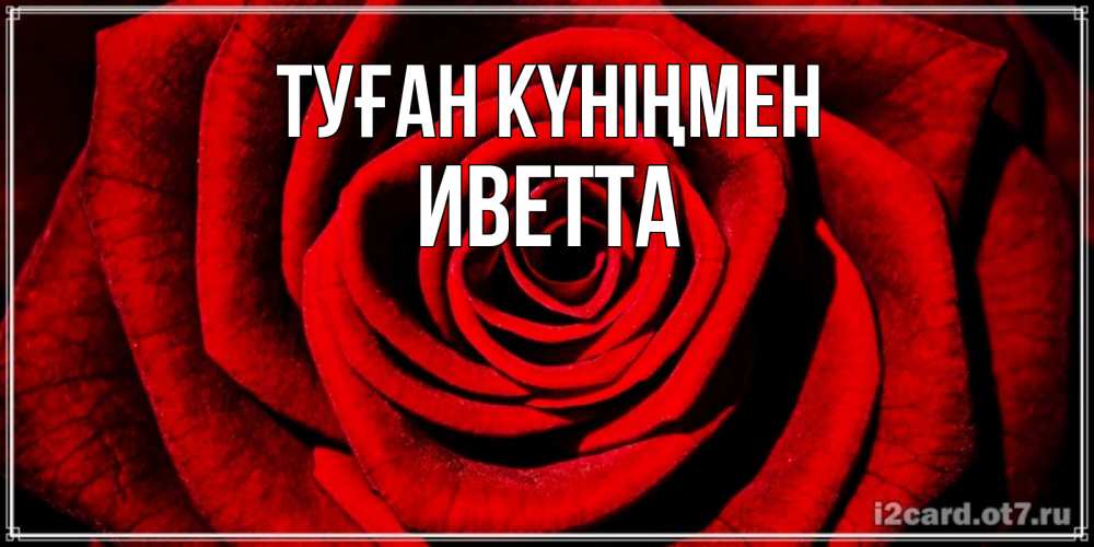 Күн сайын ашық хат с именем, Иветта Туған күніңмен алая роза Онлайн тегін жүктеп алу тілектері бар керемет карта 
