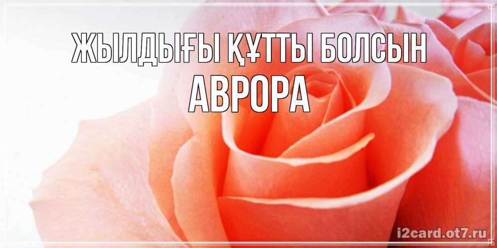 Күн сайын ашық хат с именем, Аврора Жылдығы құтты болсын розы для поздравления с днем рождения Онлайн тегін жүктеп алу тілектері бар керемет карта 