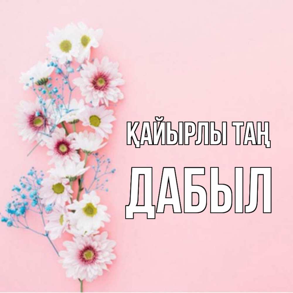 Күн сайын ашық хат с именем, Дабыл Қайырлы таң цветы с подписью Онлайн тегін жүктеп алу тілектері бар керемет карта 