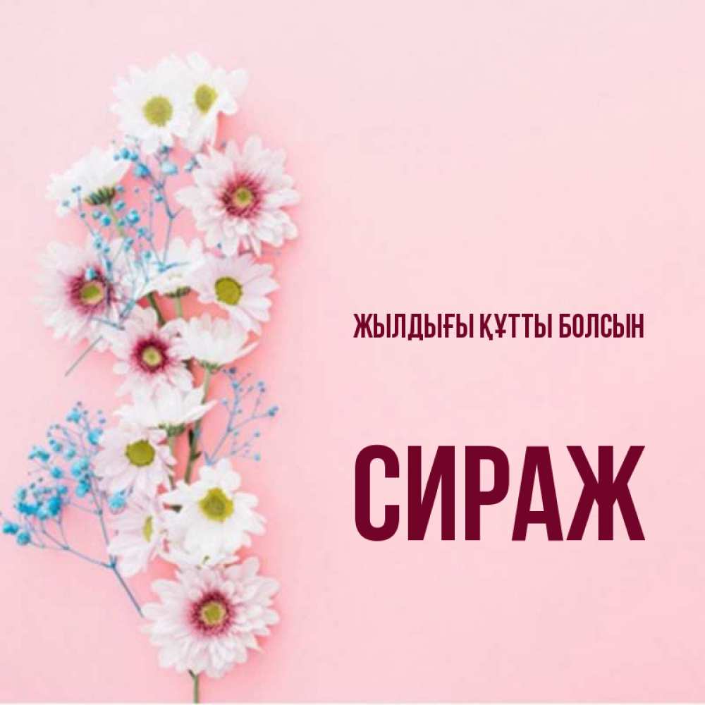 Күн сайын ашық хат с именем, СИРАЖ Жылдығы құтты болсын Родная моя с днем рождения тебя картинка с цветами белыми и голубыми Онлайн тегін жүктеп алу тілектері бар керемет карта 