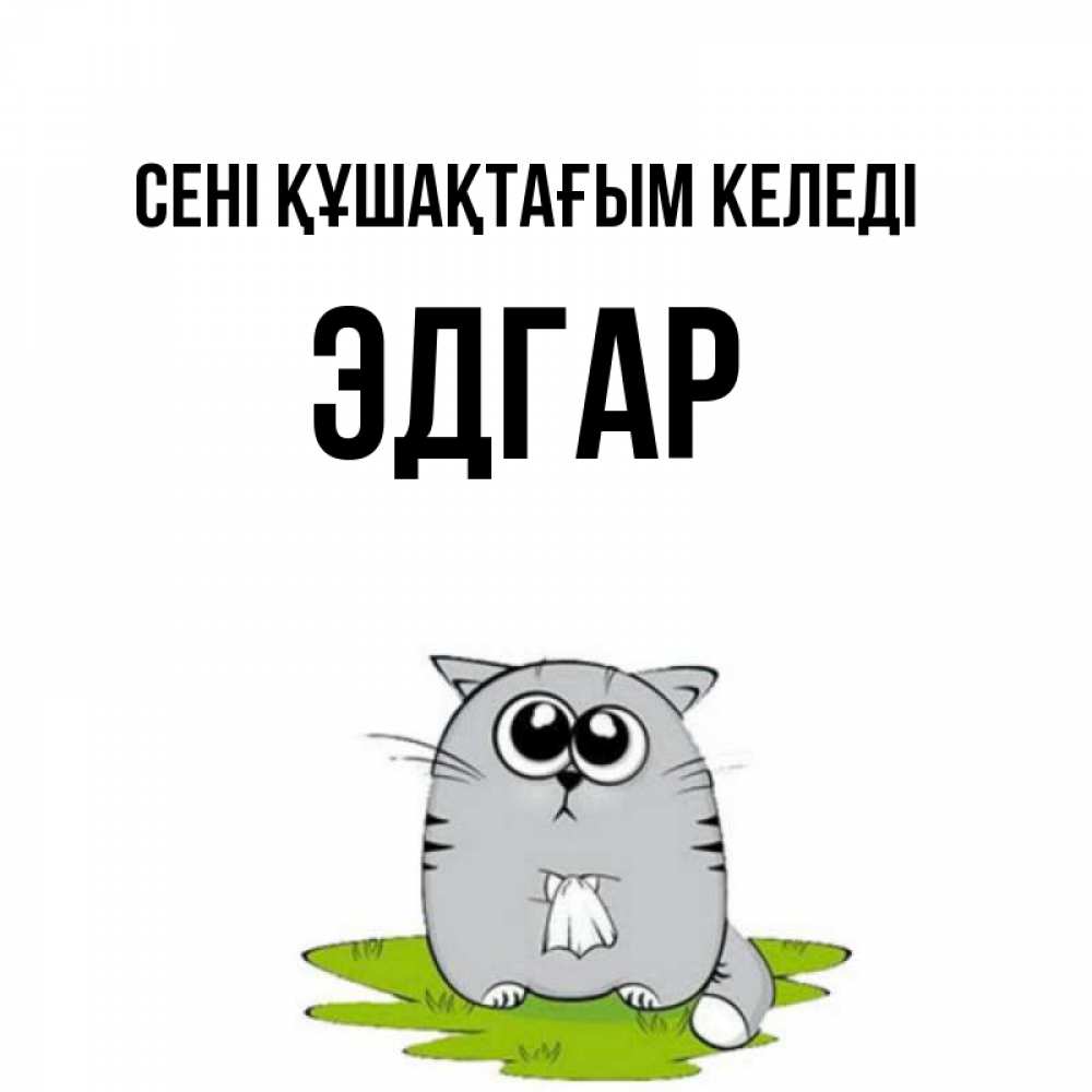 Күн сайын ашық хат с именем, Эдгар сені құшақтағым келеді котик теребит платочек сидя на травке Онлайн тегін жүктеп алу тілектері бар керемет карта 