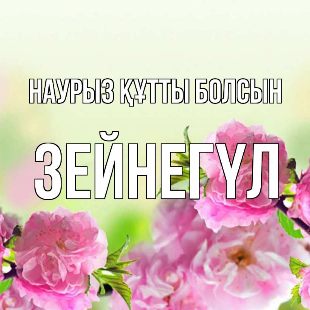 Күн сайын ашық хат с именем, ЗЕЙНЕГҮЛ Наурыз құтты болсын цветы Онлайн тегін жүктеп алу тілектері бар керемет карта 
