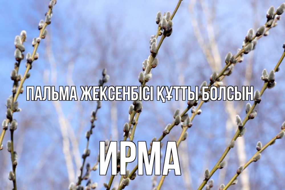 Күн сайын ашық хат с именем, Ирма Пальма жексенбісі құтты болсын верба Онлайн тегін жүктеп алу тілектері бар керемет карта 